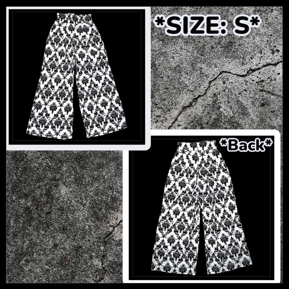 NWT: Unique Vintage - Black & White High-rise Palazzo Pants (SIZE: SMALL)